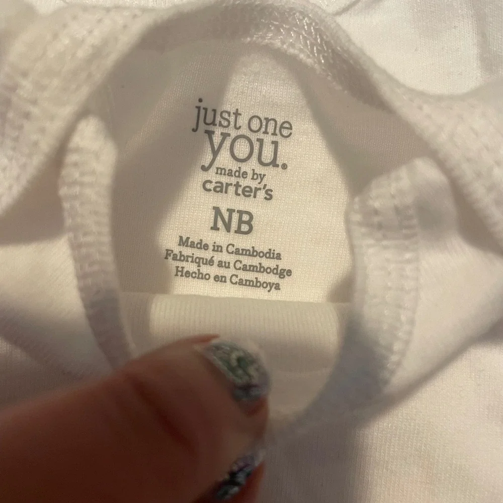 Carter's Baby Bodysuits 7 piece Short Sleeve One piece White‎ Floral NB